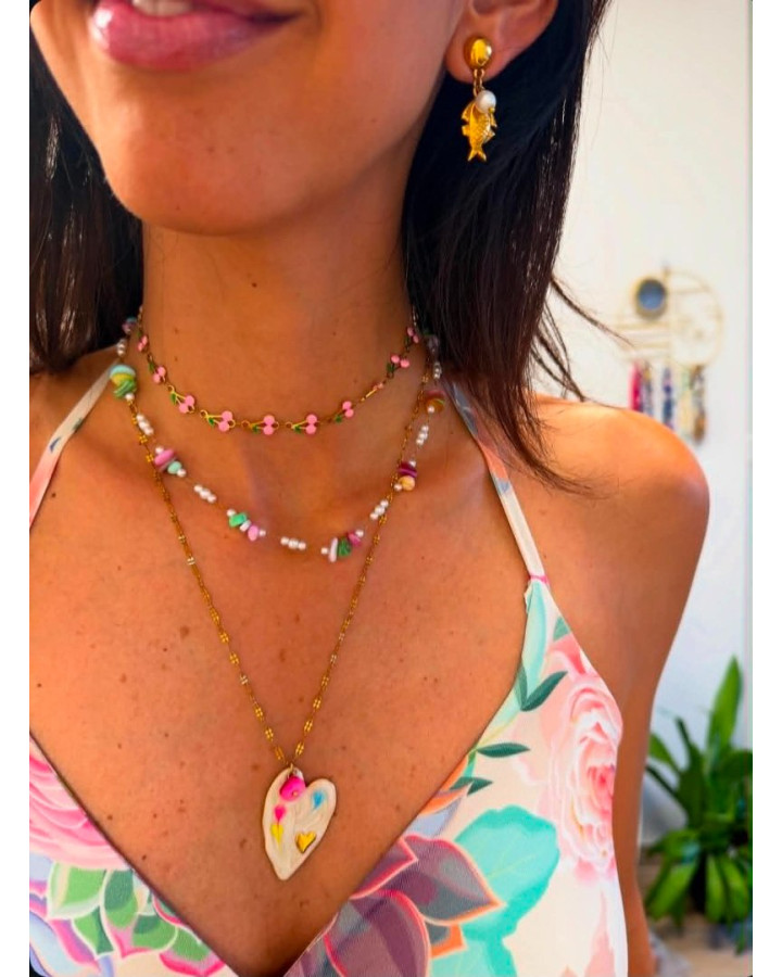 PAINTED HEART NECKLACES