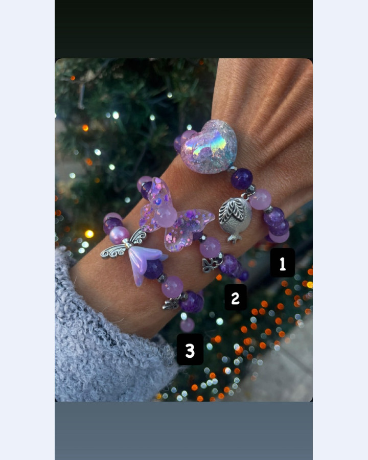 PURPLE CHARMS BRACELETS 