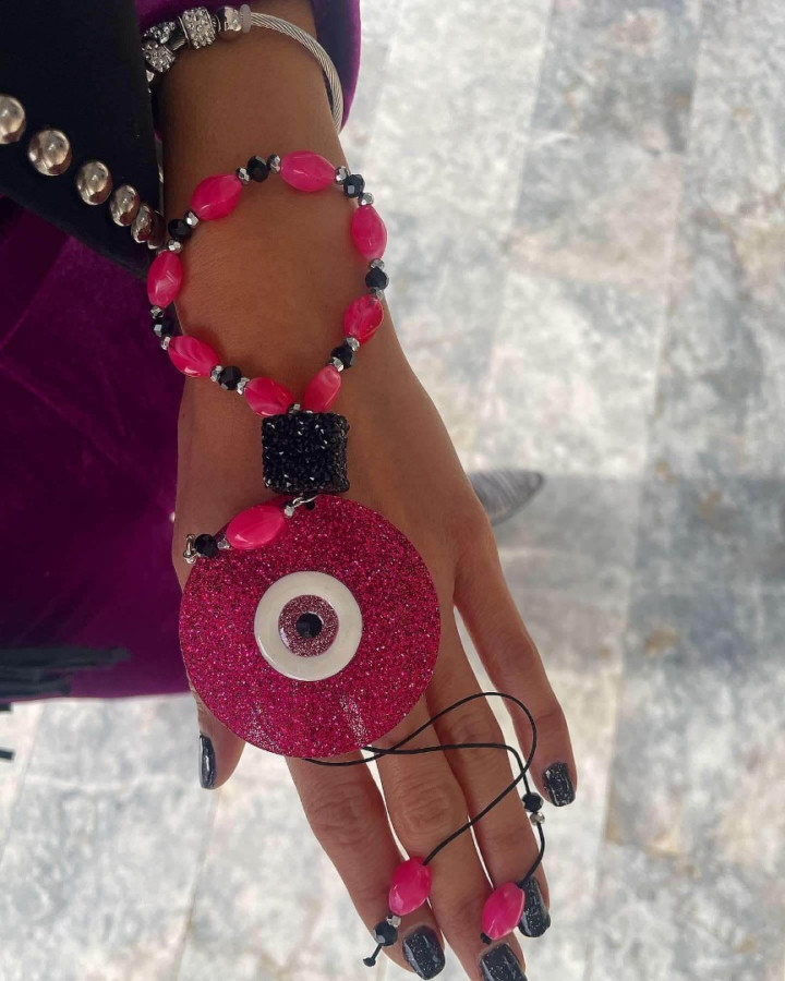 BEADED FUSHIA EYELATO